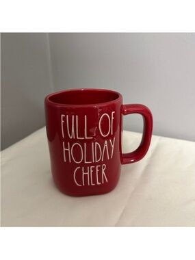 Rae Dunn Red "Full of Holiday Cheer" Ceramic Mug - Holiday Home